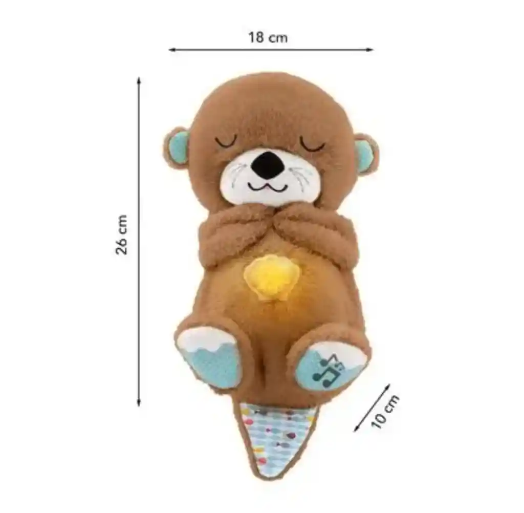 Peluche Nutria Musical Movimientos Y Luces Cafe Oscuro