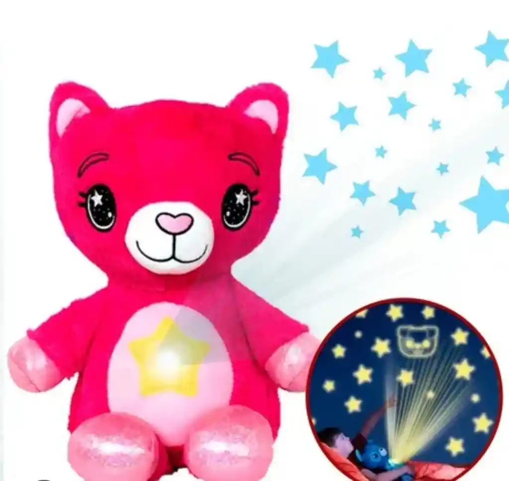 Peluche Proyector De Estrellas Starbelly Oso Rosa