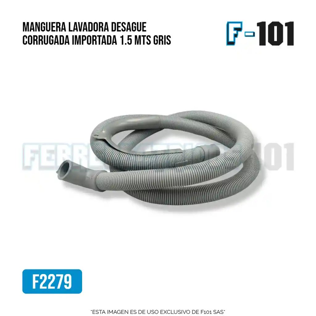 Manguera Lavadora Desague Corrugada Importada 1.5 Mts Gris