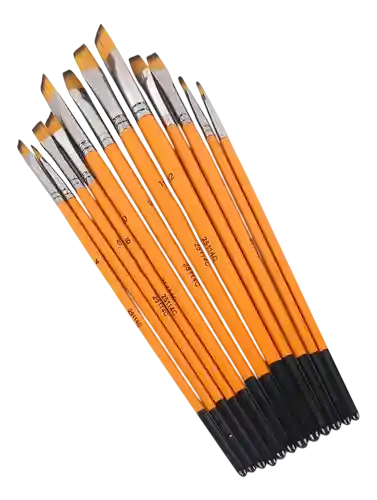 Set De Pinceles Planos X 12 Und