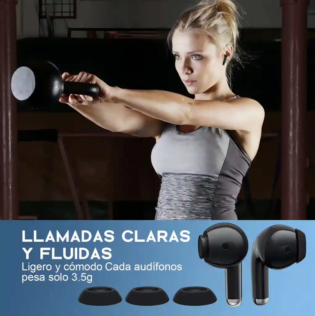 Audífonos In-ear Inalámbricos 1hora Aut203 Color Negro Bluetooth 5.3 Con Micrófono