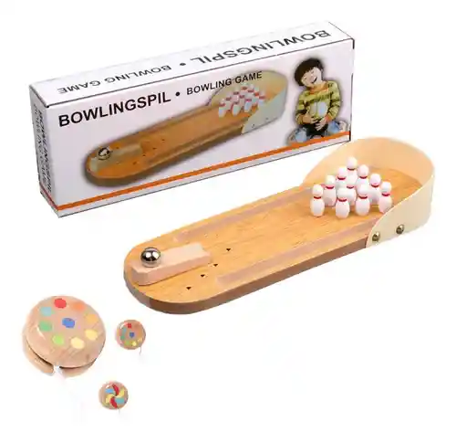 Mini Juego De Bolos De Mesa De Madera