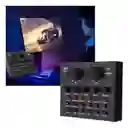 Interfaz De Audio Mixer Card Bluetooth Live Sound Card V8