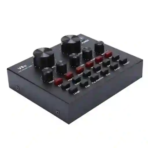 Interfaz De Audio Mixer Card Bluetooth Live Sound Card V8