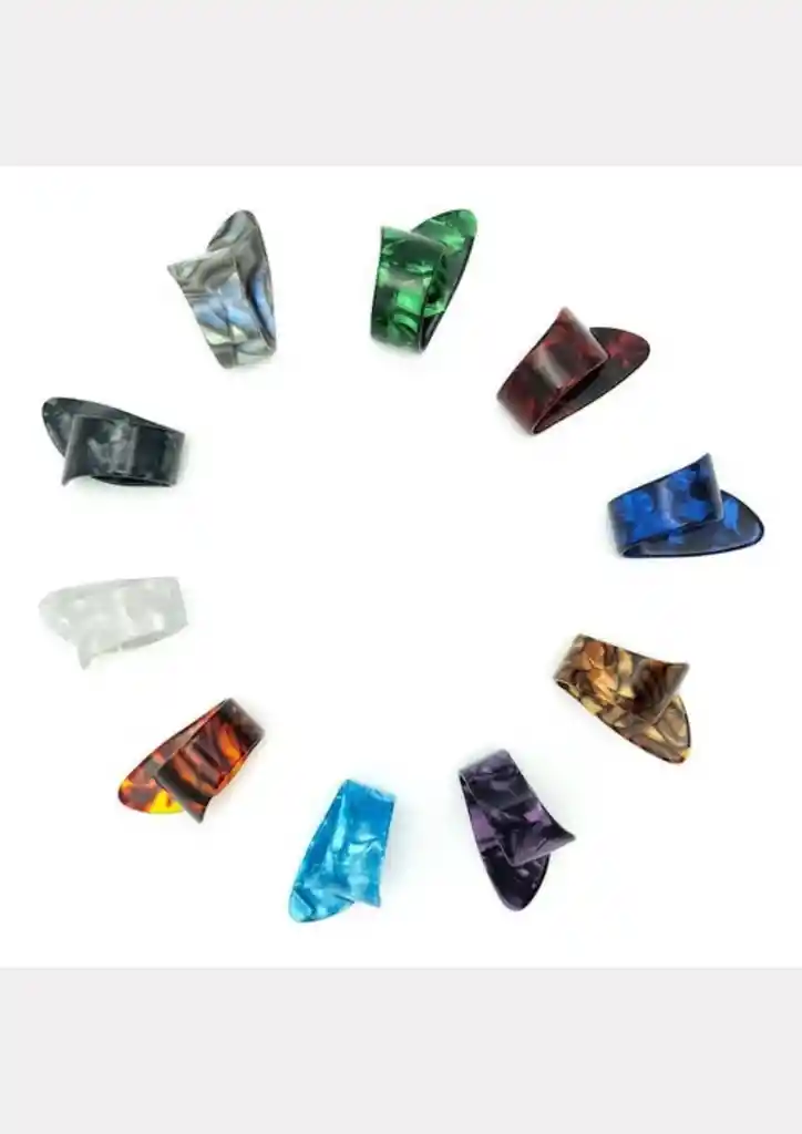 X4 Pick Uña Dedo Pulgar Gordo Guitarra Celuloide