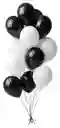 Globos En Látex R12 Inflados Con Helio Certificado X6 (negro Y Blanco)