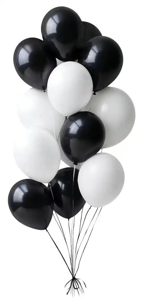 Globos En Látex R12 Inflados Con Helio Certificado X6 (negro Y Blanco)
