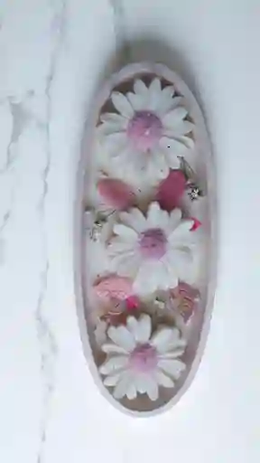 Vela Barquito Con Flores Y Delicioso Aroma
