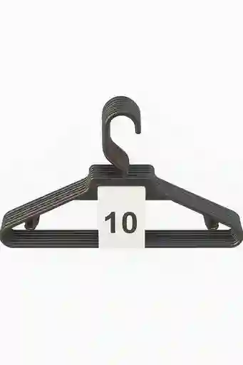 Ganchos Para Ropa Genérico 10 Unidades Color Negro