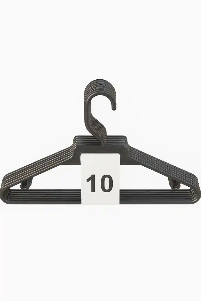 Ganchos Para Ropa Genérico 10 Unidades Color Negro