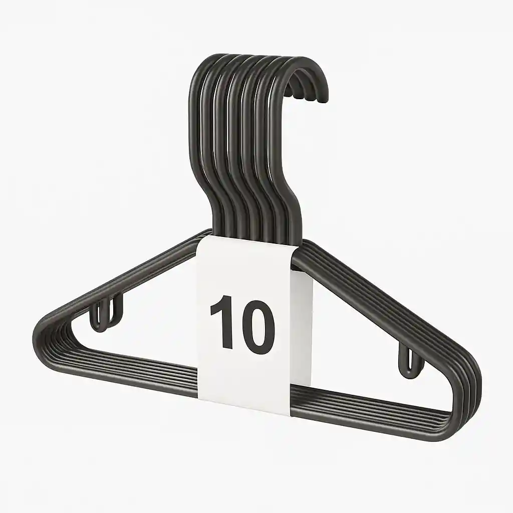 Ganchos Para Ropa Genérico 10 Unidades Color Negro