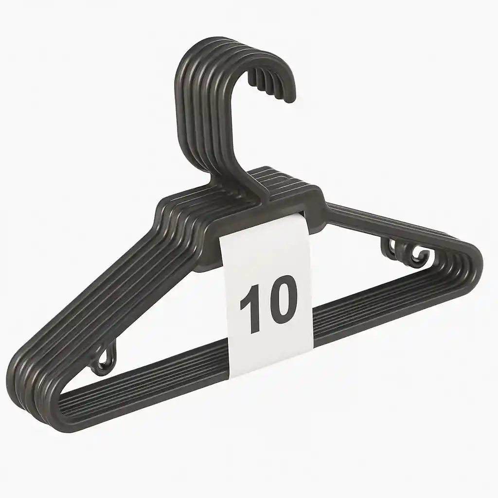 Ganchos Para Ropa Genérico 10 Unidades Color Negro