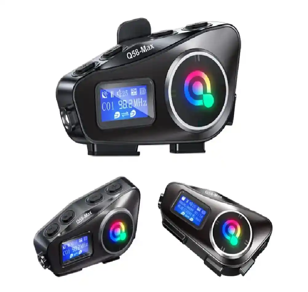 Intercomunicador Para Moto Q58 Rgb Musica Bluetooth 25 Horas