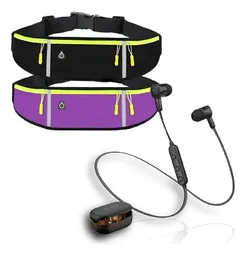 Riñonera Running X2 Con Audífonos Sport Impermeable Porta Celular Llaves Para Deporte Fit
