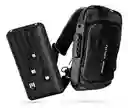 Bolso Manos Libres Antirrobo Con Clave Hombre Color Negro Con Power Bank 10.000