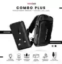 Bolso Manos Libres Antirrobo Con Clave Hombre Color Negro Con Power Bank 10.000