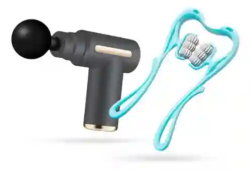 Pistola Masajeadora Recargable Relajante Anti Estrés Con Masajeador Manual