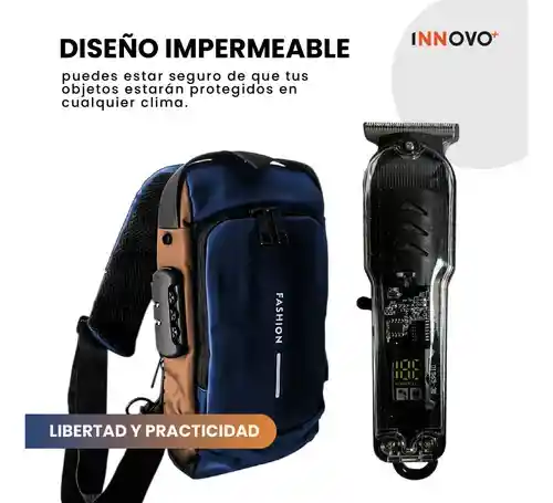 Bolso Viajero Bandolero Antirrobo Con Maquina De Afeitar Viajera