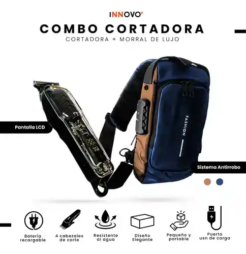 Bolso Viajero Bandolero Antirrobo Con Maquina De Afeitar Viajera
