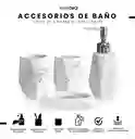 Organizador De Baño 4 Piezas De Lujo Con Dispensador De Jabón Elegante Blanco Mix