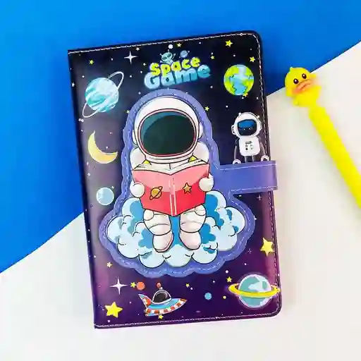 Agenda Astronauta Imán Kawaii Libreta Galaxia Space Game Para Niños
