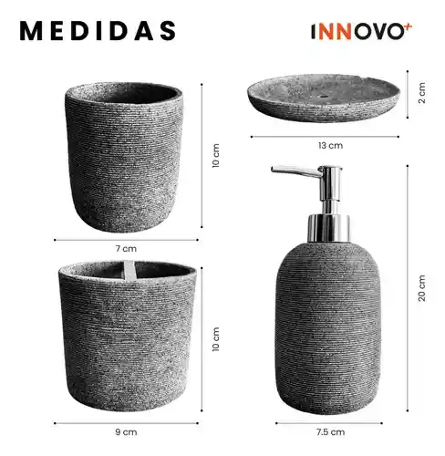 Organizador De Baño 4 Piezas De Lujo Con Dispensador De Jabón Premium Elegante