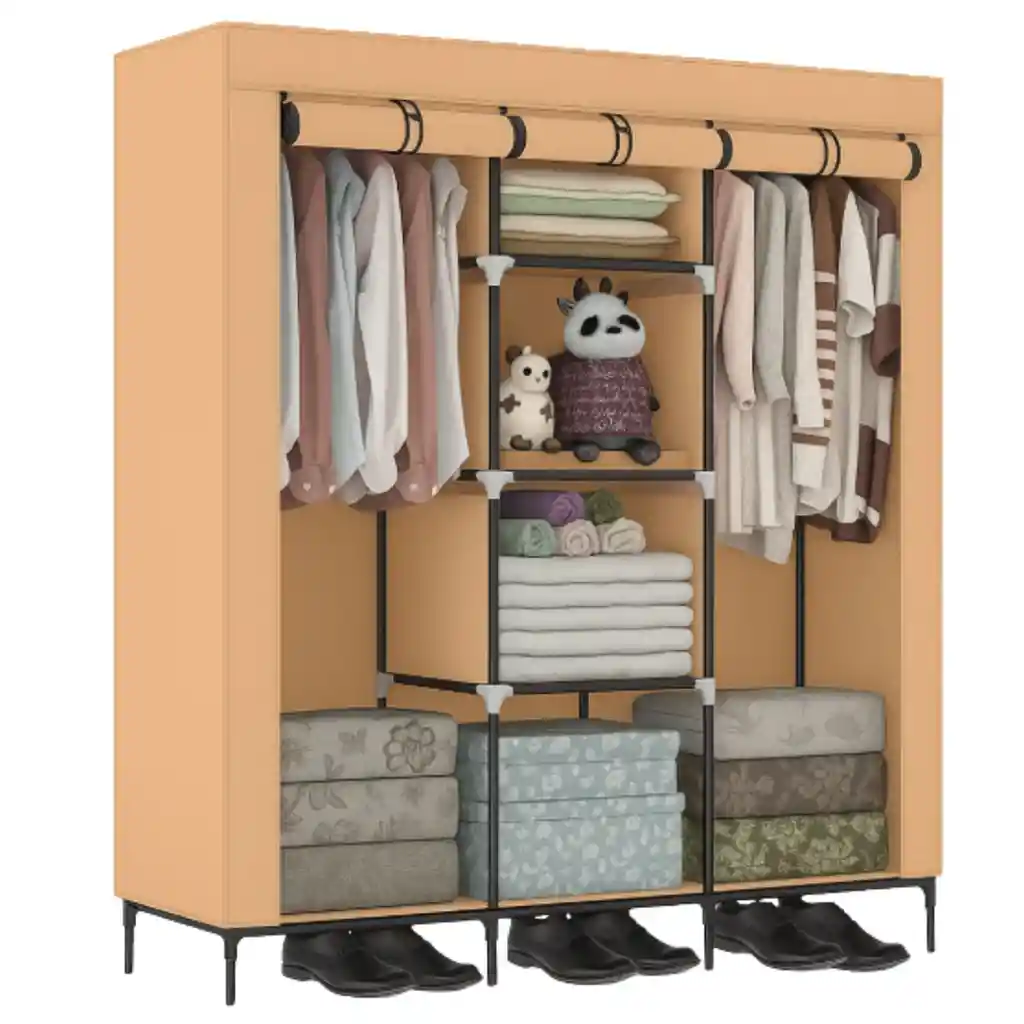 Closet Ropero Armario 3 Puertas Estante Organizador De Ropa