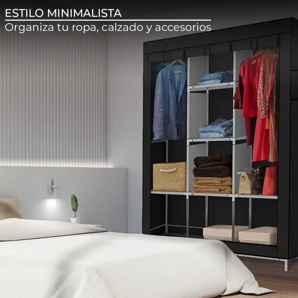 Closet Ropero Armario 3 Puertas Estante Organizador De Ropa