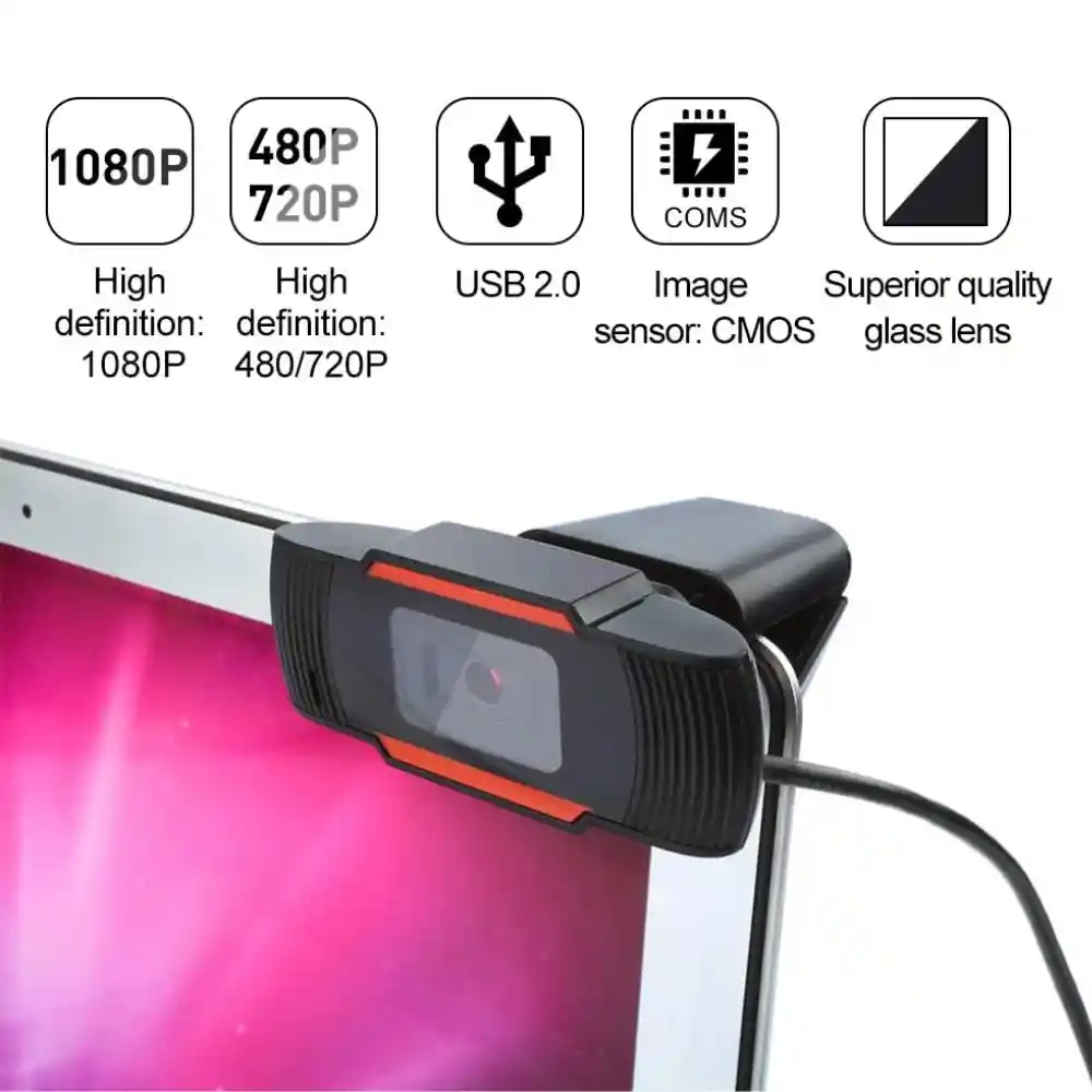 Cámara Web 720p Full Hd Real Micrófono Usb Para Pc Y Laptop