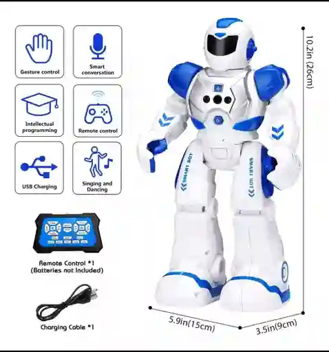 Robot Inteligente Con Sensor De Movimiento Azul