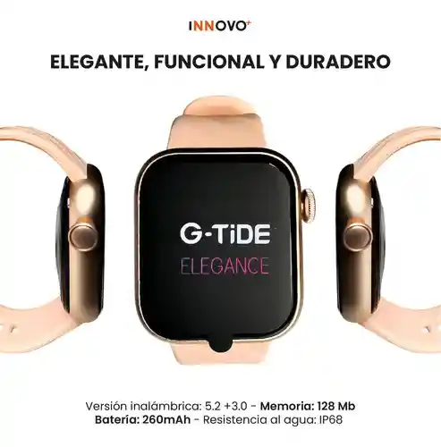 Smartwatch G-tide Amoled Elegante Resistente Al Agua 100 Modos Deportivos Contesta Llamadas Rosado