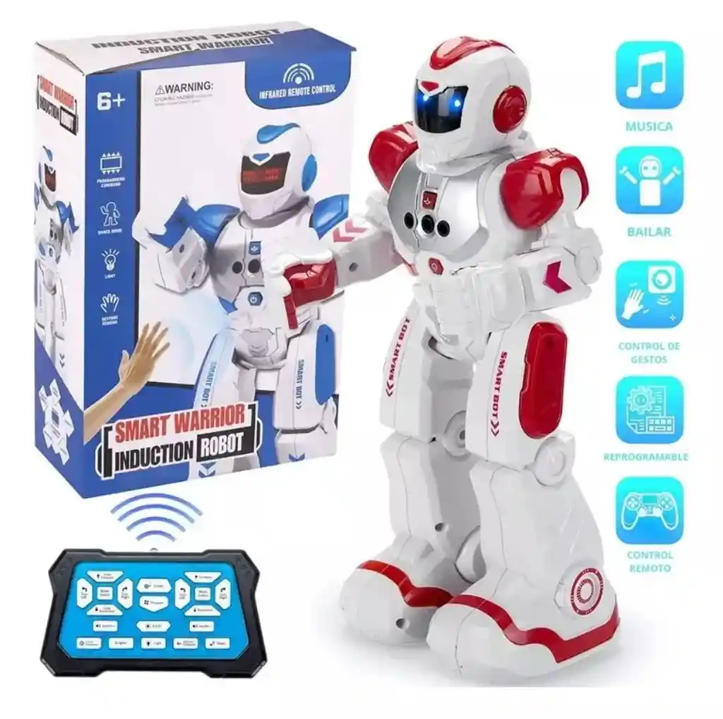 Robot Inteligente Con Sensor De Movimiento Rojo