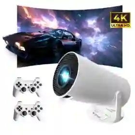 Proyector Yh Android 4k 200 Pulgadas Smart Tv + 2 Controles Gaming Netflix Youtube Prime Disney