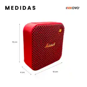 Parlante Bluetooth Sonido Potente Usb Mp3 Fm Portable Tono Rojo Marshall
