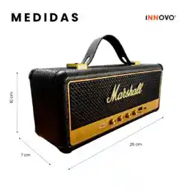 Parlante Bluetooth Sonido Potente Usb Mp3 Fm Marshall Clasic Negro Replica