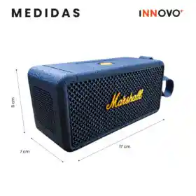 Parlante Bluetooth Sonido Potente Usb Mp3 Fm Marshall 3 Azul Replica 1.1