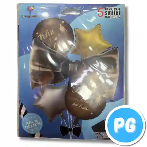 Paquete De Bombas De Feliz Dia Del Padre X5 Unds Para Inflar Con Aire O Helio