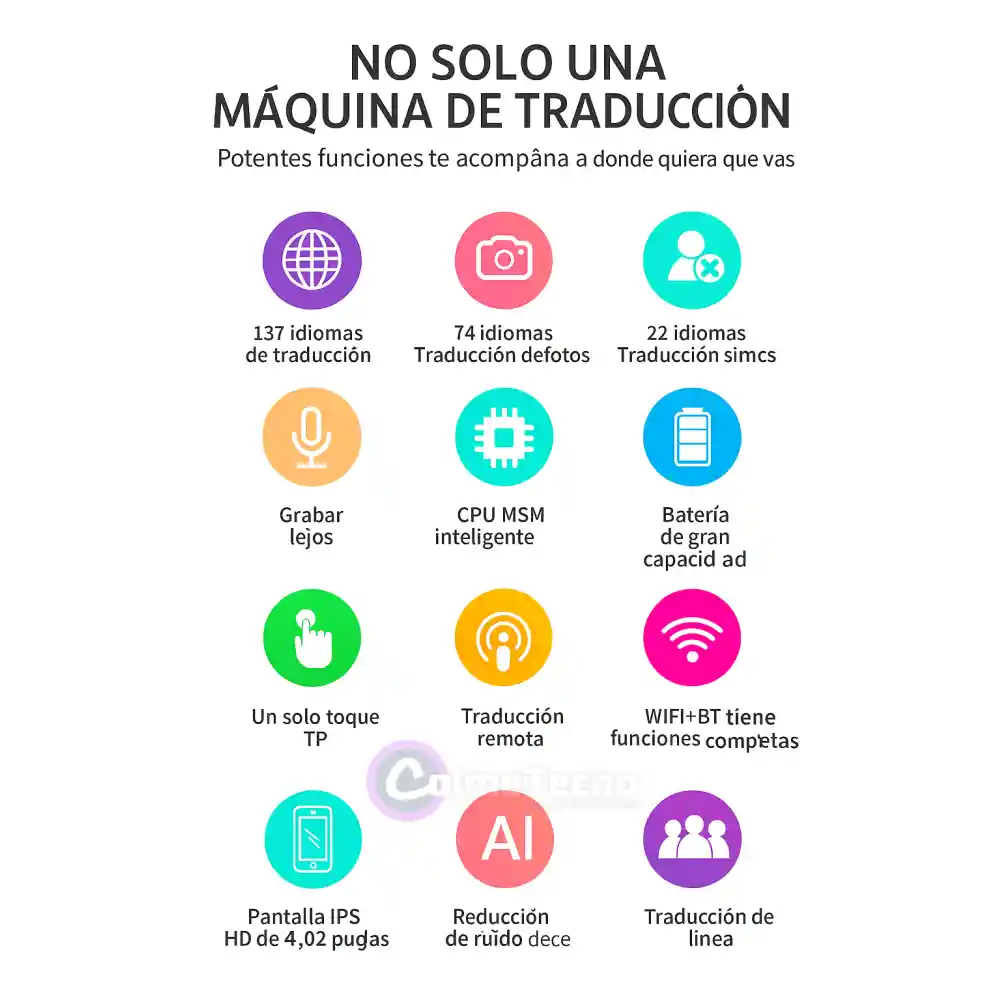 Traductor Inteligente Ia Con Voz 138 Idiomas Tiempo Real M12
