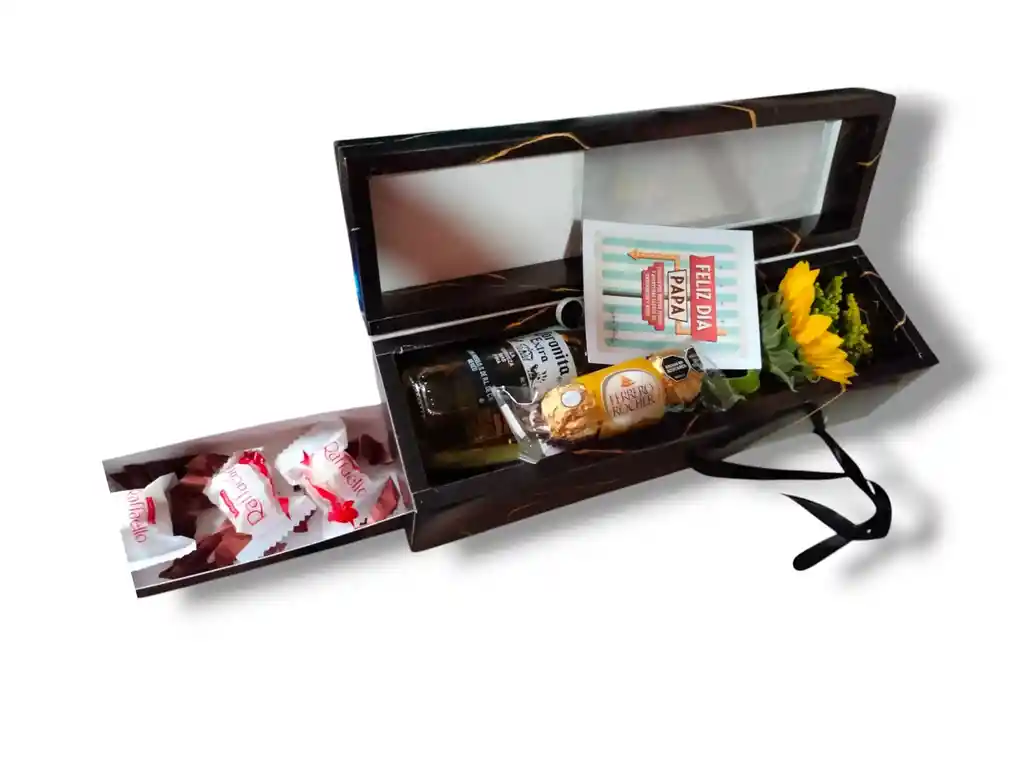 Caja Girasol Cerveza Y Chocolates