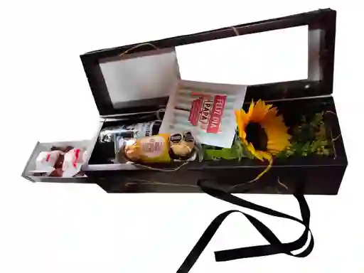 Caja Girasol Cerveza Y Chocolates