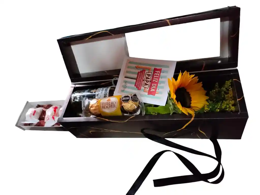 Caja Girasol Cerveza Y Chocolates