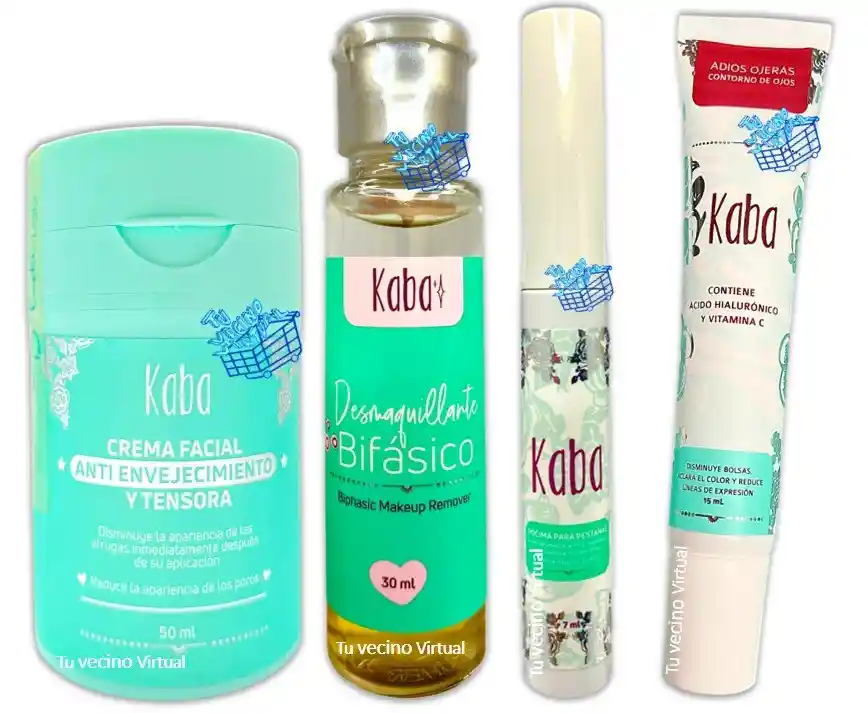 Crema Facial Tensora, Contorno De Ojos Y Pocima De Pestañas Kaba