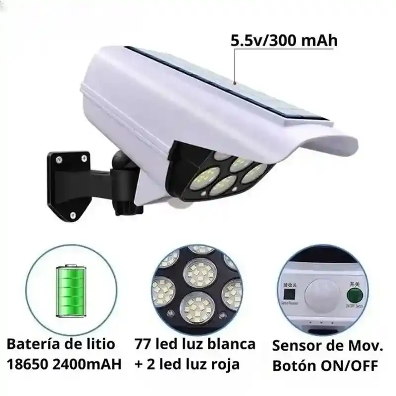 Luz Led Solar Sensor Movimiento Control Remoto Gt T08