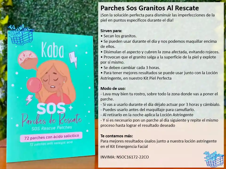 2 Locion Astringente + 1 Parche Sos Kaba