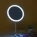 Espejo De Maquillaje Con Luz Led Táctil Recargable Desmontable Moderno Con Soporte Blanco