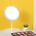 Espejo De Maquillaje Con Luz Led Táctil Recargable Desmontable Moderno Con Soporte Blanco