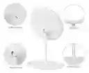 Espejo De Maquillaje Con Luz Led Táctil Recargable Desmontable Moderno Con Soporte Blanco