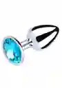 Plug Anal Talla S Acostumbrador Blue Dilatador Anal Joya Anal Acero Inoxidable