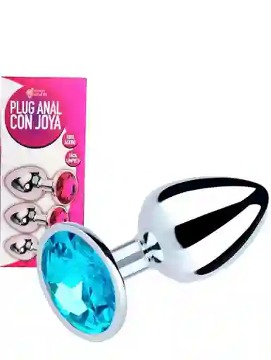 Plug Anal Talla S Acostumbrador Blue Dilatador Anal Joya Anal Acero Inoxidable