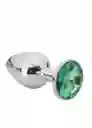 Plug Anal Talla S Acostumbrador Esmeralda Dilatador Anal Joya Anal Acero Inoxidable